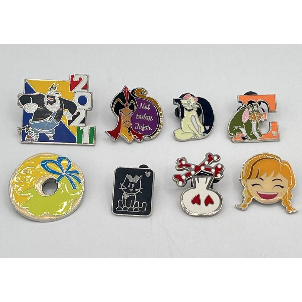 Disney Parks Trading Pin Lot Hidden Mickey Tinker Bell Eeyore Pete Jafar Minnie